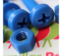 20 x Viti a Testa Arrotondata Blu Polipropilene (PP) Dadi e bulloni di plastica, M6 x 20mm, Rondelle