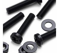 20 x Viti a Testa Arrotondata Nere Polipropilene (PP) Dadi e bulloni di plastica, M4 x 20mm, Rondelle