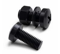 20 x Viti a Testa Arrotondata Nere Polipropilene (PP) Dadi e bulloni di plastica, M8 x 20mm, Rondelle