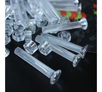 20 x viti a testa svasata con impronta a croce in acrilico/PC trasparente, dadi e rondelle, M6 x 40 mm
