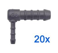 20 X YOU.S Connettori Di Distribuzione Riduttori RGV Ø 4/8 Mm Angolo 90° Forma L