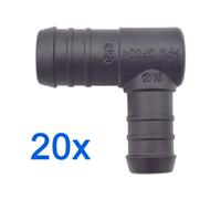 20 X YOU.S Connettori RGV Ø 16 / 20 Mm Angolo 90° Forma L Riduttore