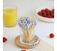 200/100/50/10 pezzi Spiedini di bambù a forma di sfera con gradiente di colori color sirena, design creativo, ottimi per cucina, tavolo da pranzo, insalata di frutta, matrimonio, festa, Natale 50 pezz