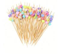 200/100/50/20 pezzi Spiedini in bambù a forma di cuore, stecchini di bambù per alimenti, stuzzicadenti per antipasti, forchette per frutta, forchette per hamburger, bastoncini decorativi, forniture mo