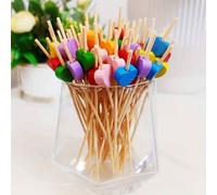 200/100/50/20 Spiedini in bambù a forma di cuore, adatti per spiedini di frutta, antipasti, torte, dessert, ideali per compleanni, matrimoni, casa, ristorante, feste, bar, pic-nic, accessori per la ta