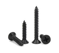 200/500 pz Vite Autofilettante a Testa Piatta con Incasso a Croce in Acciaio al Carbonio Nero M1.0 M1.4 M1.5 M1.6 M1.7 (Color : 10mm, Size : M1.4 (500pcs))