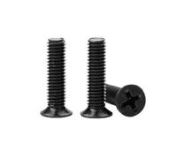 200-500pcs M2.5/M3/M3.5 piccole viti in acciaio al carbono nero con testa incastonata e fessura a croce, M3.5x12mm