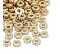 200-600 pz/lotto 6mm Perline Del Distanziatore Perline Rotonde Piatte Perline Sparse Per Gioielli FAI DA TE Che Fanno Trovare Forniture Accessori-6mm KC Oro-600 pz