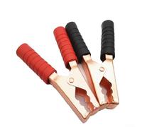 200 A resistenti clip placcate in rame per caricabatterie e cavi, lunghezza 140 mm, nero e rosso, set di 2 (2 pezzi)