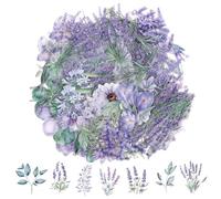 200 adesivi a forma di fiori selvatici in PET per album di ritagli, fiori, foglie, adesivi autunnali, adesivi estetici per diario, scrapbooking, artigianato fai da te (adesivi per album di ritagli