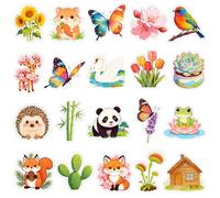 200 adesivi naturalistici per scrapbooking, adesivi con animali della foresta, panda, coniglio, girasole, adesivi naturalistici estetici per adulti per decorazioni, adesivi in vinile per laptop