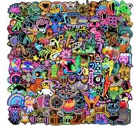 200 adesivi neon graffiti autoadesivi, con vivaci a animati e stili , per decorare laptop, borracce, valigie, skateboard, chitarre, decorazioni per feste e una scelta per adesivi