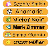 200 Adesivi personalizzati con nome per bambini. Etichette adesive per scuola, asilo, libri, giocattoli e contenitori Tupperware. Etichette impermeabili 6x1 cm.