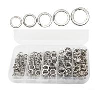 200 anelli divisi in acciaio inox per esche da pesca, connettori ad amo resistenti per acqua dolce e salata, 4-6 mm