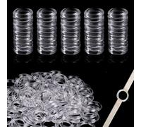 200 anelli in plastica per artigianato, accessori rotondi trasparenti per tende a pacchetto con diametro interno 0,8 cm, per tende e tende fai da te