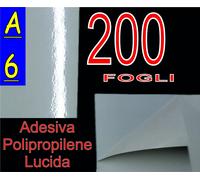 200 AUTOADESIVI PVC A6 BIANCA STAMPABILE LASER X VETROFANIE STICKERS 60 MY+135GR