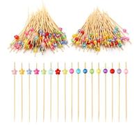 200 bastoncini da cocktail, spiedini, finger food, spiedini in legno, per snack, finger food, accessori da cocktail versatili, per torte, dessert, bevande, matrimoni, bar, decorazione