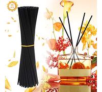 200 Bastoncini Nero per Diffusori Profumatori Ambiente, Bastoncini per Diffusori 24*0.3cm, Aromaterapia e Fragranze per Spa