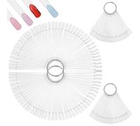 200 bastoncini trasparenti per campioni di unghie con anello, a forma di ventaglio, per smalto gel, pratica del colore, campioni di unghie finte, consigli artistici per uso domestico e salone