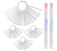 200 bastoncini trasparenti per campioni di unghie con anello, rotondi e trasparenti, per display a colori vuoti, per esercitazioni tecnologiche, manicure, arte, casa, salone, fai da te (rotondi)