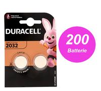200 BATTERIE 2032 CR2032 DL2032 BR2032 DURACELL 3V LITIO LITHIUM