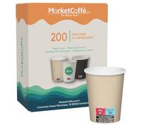 200 Bicchierini da Caffè in Cartoncino 120ml [Avana] - Ideali per Caffè Espresso e Bevande Calde, Perfetti per Uso Domestico e Ufficio - Design Elegante e Resistente, Eco-Friendly e Riciclabili