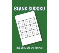 200 Blank Sudoku Grids: One Grid Per Page