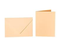200 buste colorate formato DIN C6 (114 x 162 mm) con biglietti pieghevoli abbinati, formato DIN A6 (100 x 150 mm), colore: oro giallo