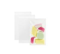 200 BUSTINE TRASPARENTI CELLOPHANE 6x10+3 SACCHETTI ADESIVE ALIMENTI GIOIELLI