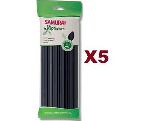 200 CANNUCCE SAMURAI BIONATURE PLA NERE 21CM - Ø 6mm