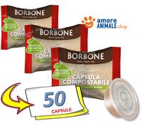 50 Capsule BORBONE Rossa Don Carlo COMPOSTABILI per Lavazza A Modo Mio