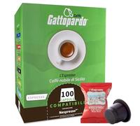 200 Capsule di Caffè compatibili con Nespresso Gattopardo Miscela Gusto Ricco, Espresso Italiano Monodose Aroma, Gusto Intenso
