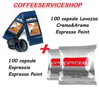 200 capsule miste : 100 crema e aroma lavazza espresso point + 100 espressia