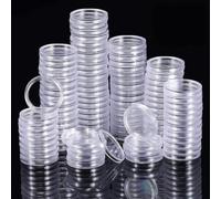 200 capsule rotonde trasparenti per monete, 25 mm, per collezionisti