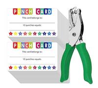 200 carte perforate PCS, carta incentivo con kit perforatore portatile a forma di stella, carte di premio incentivo per la fedeltà aziendale, in classe e per il comportamento degli studenti, 8.8x 5cm