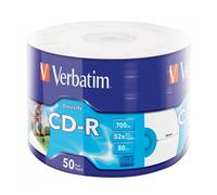 200 CD-R Verbatim PRINTABLE 700MB 52X Print STAMPABILI Spindle Wrap 43794