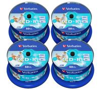 200 CD-R Verbatim PRINTABLE no ID Print STAMPABILI 700MB 52x 80 Min Cake 43438