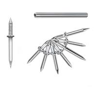 200 chiodi a doppia testa con 2 strumenti, in acciaio zincato, senza cuciture, per decorazione d'interni, mobili e tavole di sughero, argento