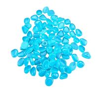 200 ciottoli blu incandescenti al buio, mini ghiaia per acquario, pietre decorative luminose, alimentate dalla luce o dal sole, ciottoli da giardino per vasi di piante, prato, cortile, passerella fai