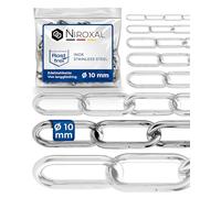 200-cm = 2-metri 10-mm di spessore catena in acciaio inox V4A a maglia lungo da NietFullThings in un unico pezzo catena di ancoraggio DIN 5685 DIN 763 2-m