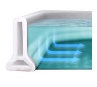 200 CM Barriera Autoadesiva per Doccia e Vasche senza Schermi | Lamina di Gomma di Silicone Versare Acqua Flessibile, Soglia Acqua e Protezione per Mobili da Bagno Controsoffitti