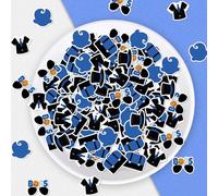 200 coriandoli per bambini e ragazzi, colore nero e blu, coriandoli da tavolo a tema boss, decorazione da tavolo per baby shower, decorazione da tavolo per ragazzi per il primo compleanno