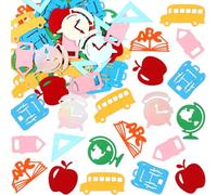 200 coriandoli per il rientro a scuola, a matita, abc, decorazione da tavola, a forma di mela, su entrambi i lati, per la scuola materna, scuola elementare, decorazioni per feste di ritorno a scuola