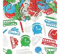 200 coriandoli per il ritorno a scuola, colore rosso, blu, verde, argento, matite scolastiche, libri, coriandoli a tema scolastico, coriandoli di carta per il primo giorno di scuola, insegnanti, apprezzamento, regali per la tavola