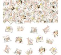 200 coriandoli per libri uno per i libri, decorazioni per il primo compleanno retrò a tema libro di fiori selvatici coriandoli da tavolo da lettura per ragazze forniture per feste di primo compleanno