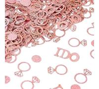 200 coriandoli per matrimonio, color oro rosa, eleganti decorazioni per feste con anello di diamanti, cuore e cerchio, glitter da spargere sulla tavola per fidanzamento, addio al nubilato, ricevimenti