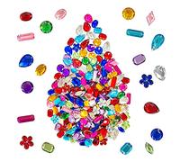 200 cristalli acrilici da cucito, gemme multicolore per gioielli con fori, strass misti in resina a fondo piatto, adatti per vestiti, cucito, decorazioni, diamanti colorati, fai da te, artigianato