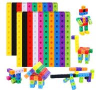 200 Cubi di Collegamento Matematici,Cubi Matematici Manipolabili per Connessione e Conteggio per Matematica Precoce e Costruzione, Giocattolo Educativo per Scuola Materna, Asilo e Istruzione Domestica