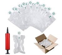 200 cuscini ad aria, per imballaggio, materiale di riempimento, rotolo di pluriball (10 x 15 cm) con pompa manuale, materiale di imballaggio, imbottitura ad aria