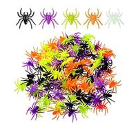 200 decorazioni realistiche a forma di ragno per Halloween mini ragni realistici in plastica piccole decorazioni ragni in plastica giocattoli a forma di ragno per feste di Halloween